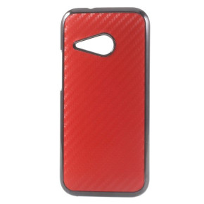Твърд гръб CARBON за HTC One Mini 2 / HTC ONE MINI M8 червен